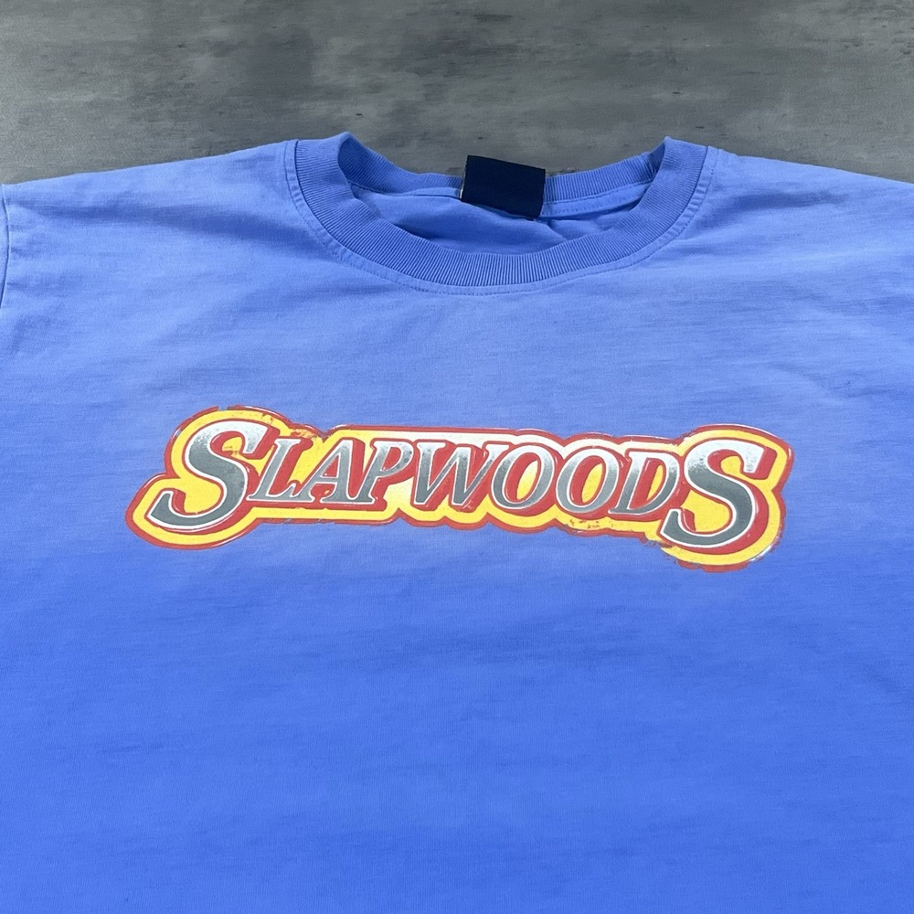 Slapwoods Backwoods Shirt Adult Large Blue‎ Purple Blunt Weed Wraps Smoker Tee